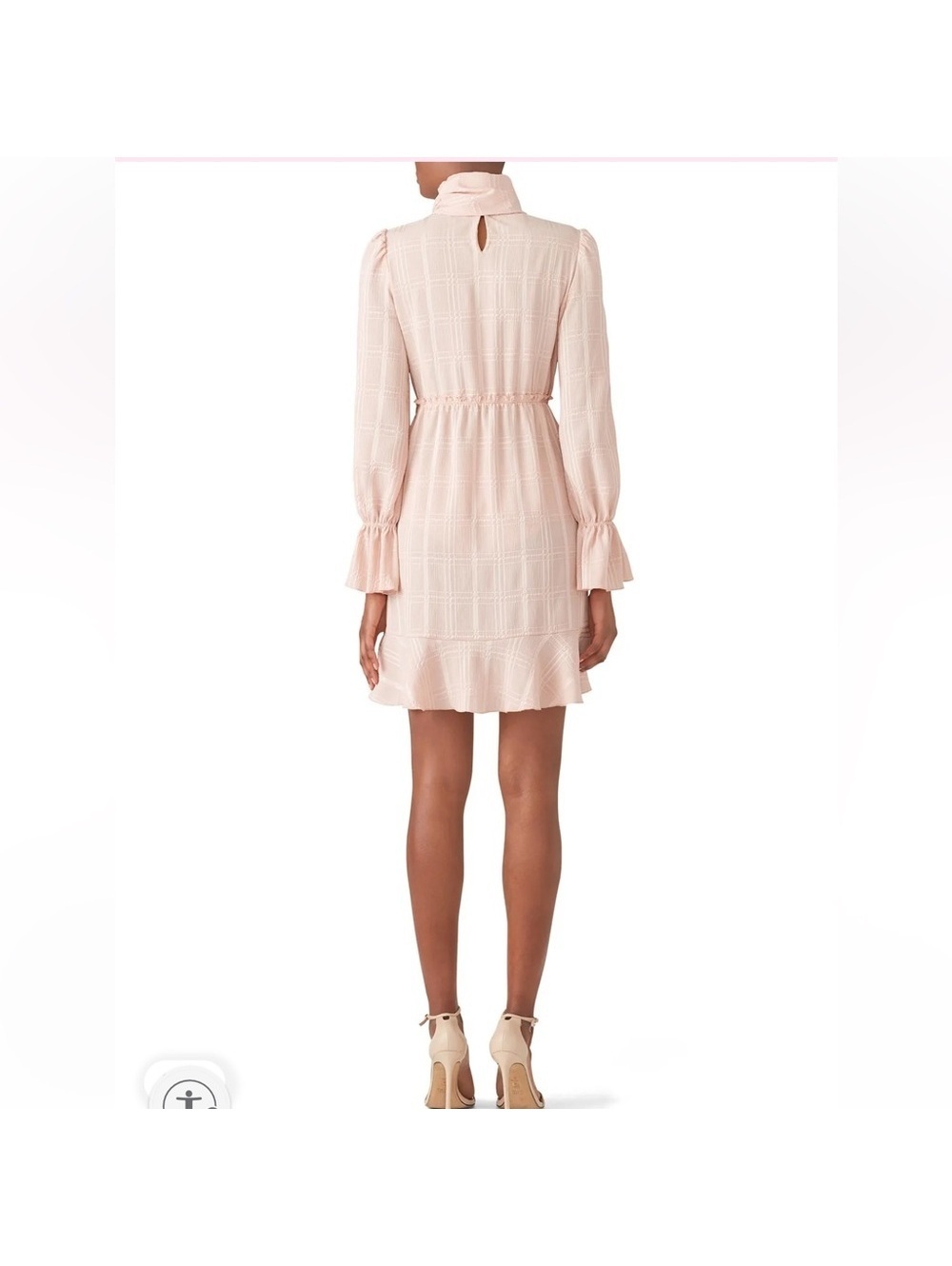 See By Chloe Blush Checkered Long Sleeve Dress - Picture 8 of 8
